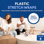 International Plastics Co. 5" Plastic Stretch Film/Wrap 1200ft 500% Stretch Clear Cling Durable Adhering Packing Moving Packaging Heavy Duty Shrink (36 Pack, 5" Spinning Handles)