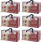 VENO 6 Pack Moving Bags and Large Christmas Decoration Storage Bins with lids. Alternative to Moving Boxes, Packing Supplies for College. Heavy Duty Totes (Clear, 6 Pack)