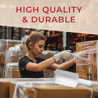 Shrink Wrap Roll for Moving | 80 Gauge 5" x 1000 FT Plastic Wraps for Packing | Clear Stretch Film for Pallets, Furniture, Boxes & Storage Protection - 6 Pack