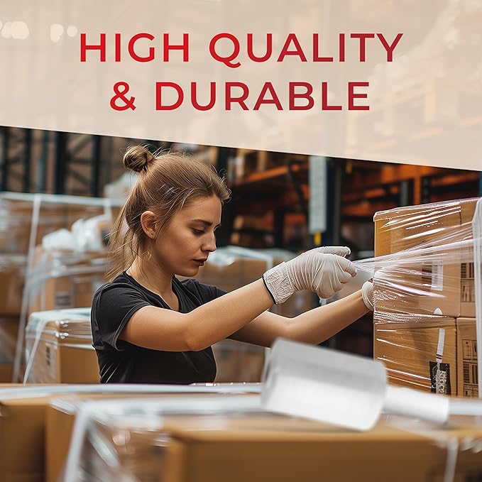 Shrink Wrap Roll for Moving | 80 Gauge 5" x 1000 FT Plastic Wraps for Packing | Clear Stretch Film for Pallets, Furniture, Boxes & Storage Protection - 1 Pack