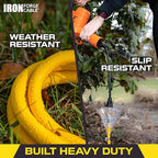 Iron Forge Cable 2 Foot Lighted Outdoor Extension Cord with 3 Outlets - 12/3 SJTW Heavy Duty Yellow Extension Cable 3 Prong - Multiple Outlets