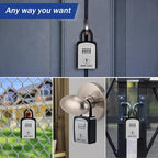 Iron Lock® Key Lock Box Portable with U-Shackle – Small Waterproof Heavy-Duty Metal Safe with 4-Digit Combination for Spare Keys Outside on Door Knob, Fence, or Gate (Grey, Small)