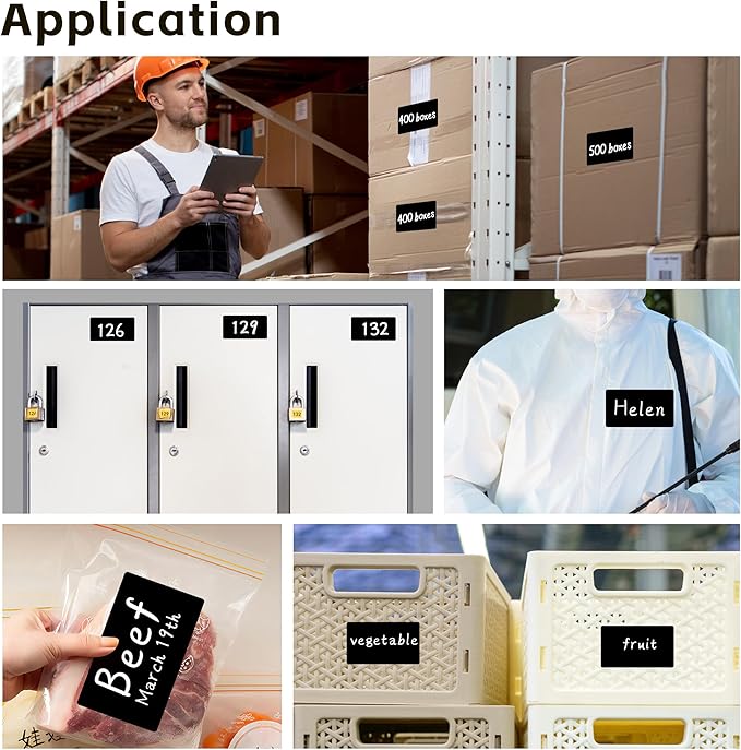 PARLAIM 3 X 5 Inch 4Rolls/1000 Per Rectangle Inventory Color Coding Labels,Roll Square Label Stickers for Home(Black)