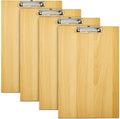 Extra Large Clipboard Pack - 4 Tabloid Clipboards, Extra Large 11.5 x 17.5 in Wooden Ledger - Solid Hardwood & Metal Low-Profile Clip with Hook for Classroom & Office Use