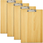 Extra Large Clipboard Pack - 4 Tabloid Clipboards, Extra Large 11.5 x 17.5 in Wooden Ledger - Solid Hardwood & Metal Low-Profile Clip with Hook for Classroom & Office Use