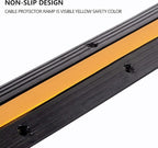 2 Pack Rubber Cable Ramp Hose Cable Protector Ramp 1 Channel 11000Lbs Load Capacity Traffic Speed Bump Wires Power Lines Extension Cord Cover for Indoor Outdoor