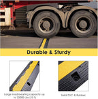 Yescom Cable Ramp Protector 1 Channel Garden Hose Protecitive 22000 Lbs Load Capacity Heavy Duty Speed Bump for Road Driveway Walkway, 2 Packs