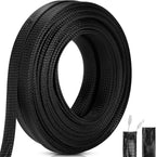 Pangda 50 Feet 1.5 Inch Wire Loom PET Expandable Braided Sleeving Braided Sleeve for TV, Computer, Home Theater (Black)