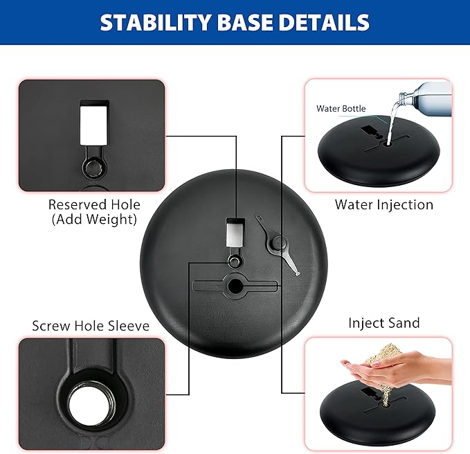 6Packs 8.5x11 Inch Adjustable Pedestal Poster Sign Stand, Heavy Duty Floor Standing Sign Holder Stand Aluminum Snap Open Frame for Vertical and Horizontal View Sign Displayed(Black)
