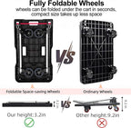 Folding Hand Truck, 330 Lbs Heavy Duty Luggage Cart, Portable Push cart Dolly with Adjustable Handle for Auto, Luggage, Personal, Travel, Moving Shopping and Office Use