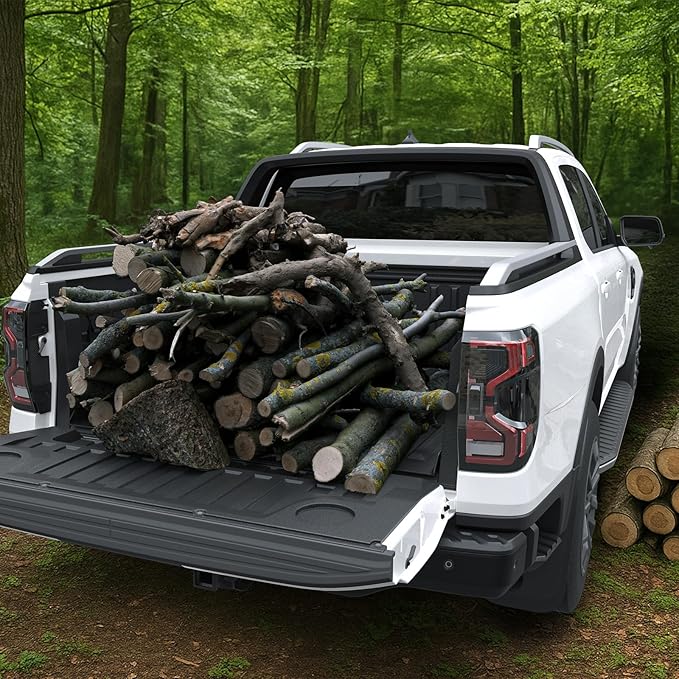 Truck Bed Mat for Ford Ranger 2025 2024, All Weather Truck Bed Liner for 2025 Ford Ranger Accessories, 5FT 59.6'' TPE Cargo Liner Truck Mat