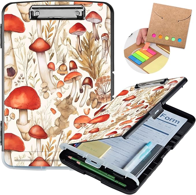 Heavy-Duty Plastic Storage Clipboard with Pen Holder, Low-Profile Clip, Clipboard Folder for Teachers and Offices