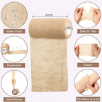 Treela 36 Pcs Self Adherent Bandage 4" X 5 Yard Wrap Breathable Cohesive Bandage Elastic Adhesive Tape for Stretch Athletic Sports Wrist Ankle(Nude)
