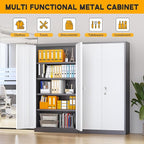 Greenvelly Metal Storage Cabinet with 2 Doors and 4 Adjustable Shelves, 72”H Metal Cabinet Lockable Storage Cabinet,Tall Locking File Cabinet for Office,Home, Garage, Gym, School