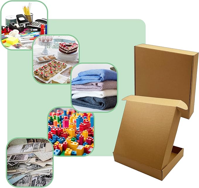 11x11x2 inch Shipping Boxes，Bulk 20 Pack，Brown Corrugated Mailers Cardboard Literature Mailer Box for Packaging Business, Mailing,Moving and Storage，Small Gift Boxes for Wrapping Mailing Present