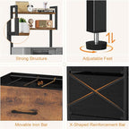 Snughome 3 Drawer Tall File Cabinet with 19.7'' Extended Desktop, 3-Tier Filing Cabinet for Home Office 51.6''H Vertical File Cabinet Printer Stand for Home Office,Fits A4/Letter/Legal,Rustic Brown