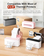 Phomemo 4x6 Shipping Labels, 500 PCS Fan-Fold Thermal Labels, Compatible with MUNBYN,JADENS,Nelko,Phomemo 241bt,243BT, D450BT,D520BT,2411BT Label Printer,Water/Oilproof Label Stickers for Address Mail