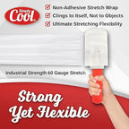 12 Pack Industrial Strength Mini Hand Stretch Wrap with 2 Plastic Handles, 60 Gauge Thick, 5" x 1000 Ft Roll, Shrink Wrap Roll for Moving Pallets, Plastic Wrap for Packing, Heavy Duty Stretch Film