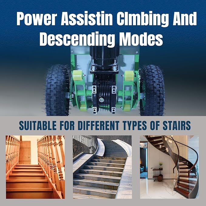 Electric Stair Climbing Dolly, Heavy Duty Cart 880lbs Capacity 1200W Motorized Hand Truck with Foldable Design for Moving Furniture Fridge Appliance(Green)