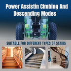 Electric Stair Climbing Dolly, Heavy Duty Cart 880lbs Capacity 1200W Motorized Hand Truck with Foldable Design for Moving Furniture Fridge Appliance(Green)