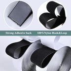 Navona 27Ft x 2 Inch Hook and Loop Strips with Adhesive, Heavy Duty Self Adhesive Tape with Back, Strong Sticky Back Fastener Roll for Home, Office, School, Crafting, Black