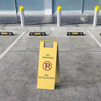2-Pack No Parking Sign, stainless steel,24 Inch Height, Double Sided A-Shaped Frame No Parking Sign, Folding No Parking Signs for Outside, Lawn, Driveway, Garage, Yard, Fire Lane