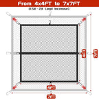 Truck Bed Cargo Net, High Elastic Cargo Net with Storage Bag and 8 rustproof Buckles, Stretchable from 4'x4' to 7'x7' Ideal for ATV, SUV, UTV, Truck and Boat Use, Double Layer