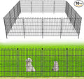 10 Panels No Dig Decorative Garden Fence for Yard, 24 in(H) X 20 ft(L) Animal Barrier Fencing for Outdoor Dog, Metal Portable Garden Fences for Borders, Pets, Landscape, Temporary Fence