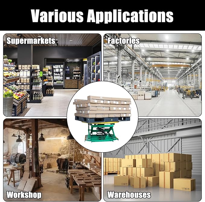 Spring-Actuated Pallet Carousel Skid Positioner, 4500lbs Capacity 26" Lifting Height for Material Handling, Spring Pallet Level Loader, Transportation and Freight Lifting