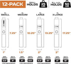 Iron Forge Cable Extension Cord Wrap Organizer, 12 Piece Multi-Pack - 3 Pieces of Small, Medium, Large, and XL Hook and Loop Hanger Wraps Up to 50 lbs
