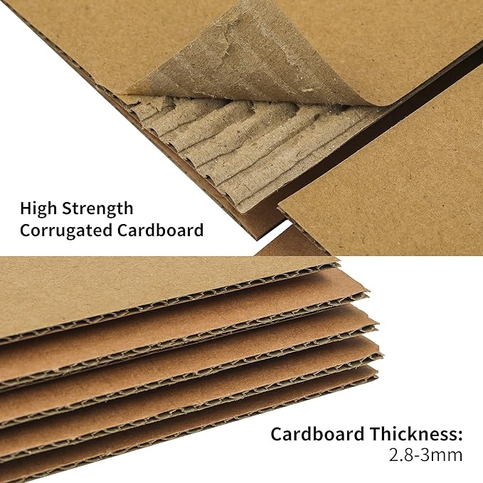 FARRAY Shipping Boxes 6x4x4 inches (Inner Size), 50 Pack Sturdy Kraft Corrugated Small Cardboard Boxes for Mailing Packing, Brown