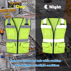 BeautyWill Custom Logo 10/20 Pack Safety Vest Class2 High Visibility Vest with Pockets Breathable Construction Vest Bulk