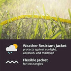 Outdoor Extension Cord Waterproof 100 FT, Yellow 14/3 SJTW Heavy Duty, Flexible 100% Copper 3 Prong Extension Cord for Lawn, Garage,UL Listed