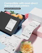 4x6 Thermal Shipping Label Paper for Direct Thermal Label Printer USPS UPS Address Mailing Stickers Big Packing Fanfold White 2000 Labels/Stack,2 Stacks, Total 4000PCS