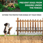 10 Panels Garden Fencing Animal Barrier, 17in (H) X 10.8ft (L) No Dig Dog Fence, 1.25 in Gap Fence Border for Dogs Rabbits, Rustproof Metal Decorative Fences Blocker for Outdoor, Yard, Patio