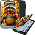 Clipboard with Storage Box & Pen Holder,Heavy Duty Clip Boards 8.5x11 for Nursing,High Capacity,School & Office Supplies,Fall Raccoon