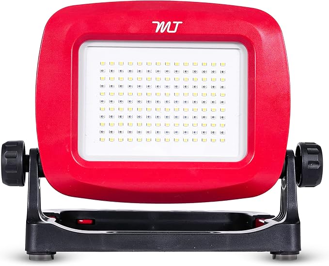 Master Tailgaters Pulse LED Work Flood Light Compatible with Milwaukee or Dewalt Battery | Bright White/Red Solid or Flashing Red Light Modes | LED Night Hunting Lights
