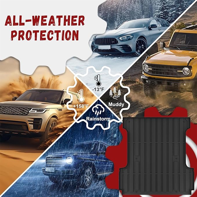 Truck Bed Mat Fit 2015-2026 Ford F150 & Lightning 5.5FT Bed (Not Fit 6.5FT/8FT Bed), TPE All Weather Truck Bed Liner Cargo Liner F150/Lightning Accessories