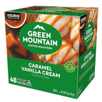 Green Mountain Coffee Roasters Caramel Vanilla Cream, Single-Serve Keurig K-Cup Pods, Flavored Light Roast Coffee Pods, 48 Count