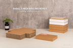 50 Pack 9x6x1.3 inch Small Shipping Boxes, Multi-Depth Flat Cardboard Boxes with Fragile Stickers for DVD Shipping, Packing, Moving, Storage, Brown