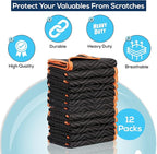 SIMPLI-MAGIC 79522 Heavy Duty Padded Moving Blankets, Orange/Black, 72” x 80”, 6 Pack