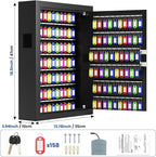 158 Keys Combination Lock Key Cabinet, Anti-Theft Key Lock Box with Key Tags, Key Organizer Wall Mount for Car Garage House Rental Office Business