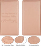 Cacturism Car Registration and Insurance Holder, Vehicle Glove Box Car Organizer Men Women Wallet Accessories Case with Magnetic Shut for Cards, Essential Document, Driver License, Rose Gold
