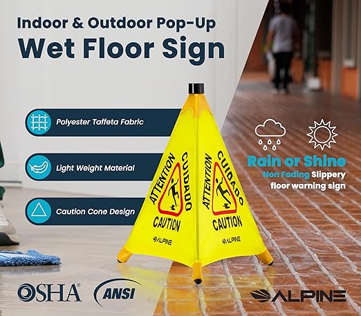 Pop-Up Wet Floor Warning Sign by Alpine