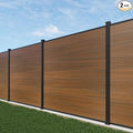 6ft x 6ft Outdoor Privacy Fence, Tall Wind Resistant Covering, Wood Plastic Composite Panel with 2 Posts for Yard, Backyard, Garden and Swimming Pool
