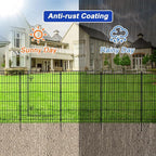 INJOPEXI Decorative Garden Fence 12 Panels 26ft (L)×36in (H) Garden Fences Outdoor with 11 Panels + 1 Gate, Animal Barrier Rabbit Fencing Rustproof Metal Wire Temporary Dog Fence for Yard Lawn Park