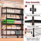 PrimeZone 6 Tier Wire Shelving with Wheels 79''H 1500lbs Storage Shelves NSF Certified Heavy Duty Steel Metal Shelf Adjustable Rolling Rack Kitchen Garage Closet Pantry Laundry 79''HX36''WX16''D 3Pcs