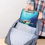 Clipboard with Storage,Heavy Duty Plastic Storage Clipboard with Low Profile Clip,Teacher Must Haves,Office Supplies,Ocean Sea Turtle Fish