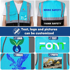 BeautyWill 10/20 Pack Custom Logo Safety Vest,Bulk High Visibility Class 2 Reflective Work Vests