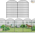 Metal Garden Fence 48in (H) x 12.7ft (L), 5 Panels + 6 Stakes Dog Fence Border Fence Animal Barrier, No Dig Garden Fencing for Yard Flower Bed Lawn Patio Outdoor, CTW4805 Black